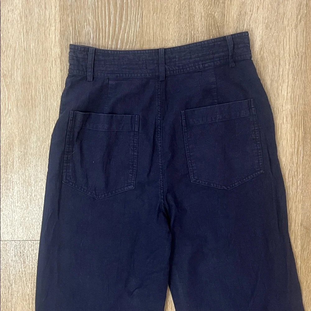 Apiece Apart Merida Navy Pants High Rise Sailor Cropped Trousers size 2 - Picture 8 of 11